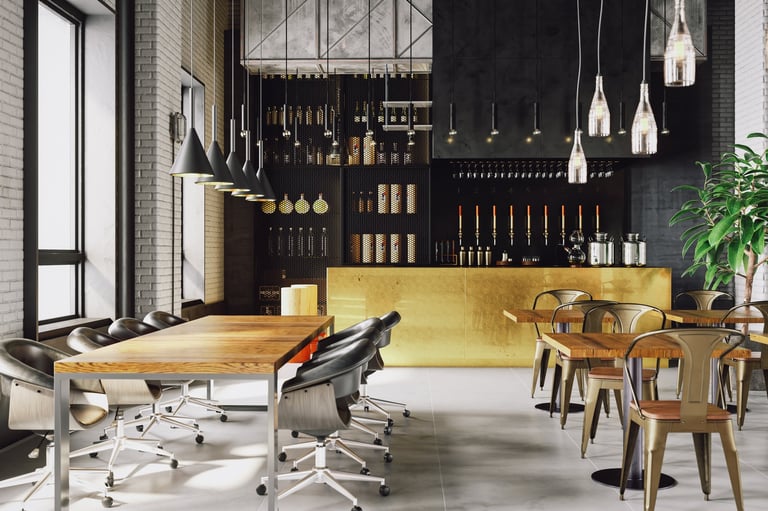 Modern cafe interior