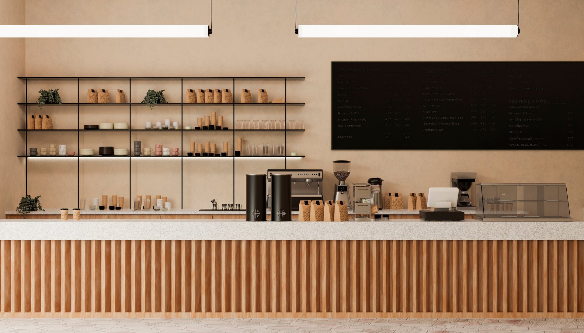 Modern coffee shop interior